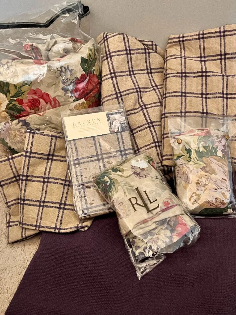 Ralph Lauren Surrey Garden QUEEN Bedding Set floral tulips roses cottage cotton